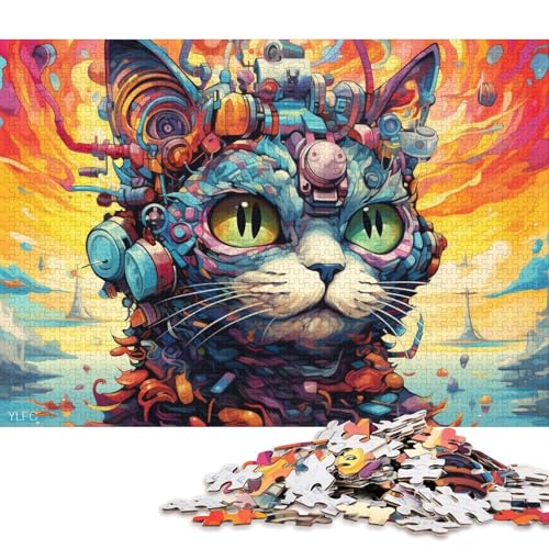 1000-teiliges Puzzle, Tier-, Katzen- und Roboter-Puzzle für Kinder, Karton-Puzzle, Heimdekoration, Puzzle-Spielzeug 38x26cm/1000 Teile von LiJianXXS