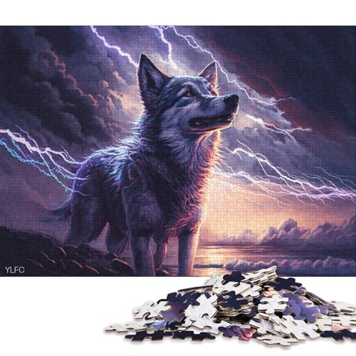 1000-teiliges Puzzle, Tier-Puzzle mit Husky-Hund, für Erwachsene, Holzpuzzle, Lernspiel, Herausforderungsspielzeug 75x50cm/1000 Stück von LiJianXXS