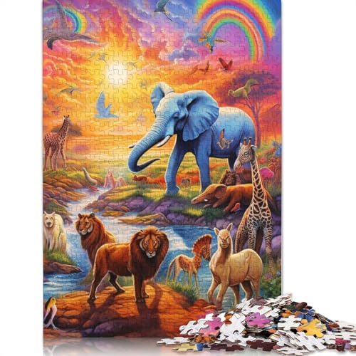 1000-teiliges Puzzle, Tierkunst, Straußenpuzzle für Erwachsene, Holzpuzzle, Puzzle für Erwachsene, Geschenke, Größe: 75 x 50 cm von LiJianXXS