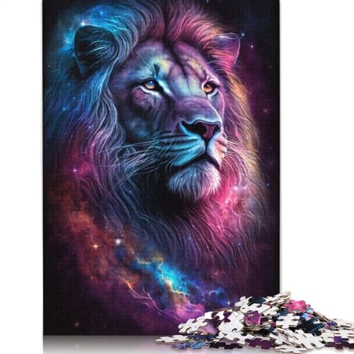 1000-teiliges Puzzle, Weltraum-Löwe, Puzzle für Erwachsene, Kartonpuzzle, Lernspiel, Herausforderungsspielzeug (Größe 38 x 26 cm) von LiJianXXS