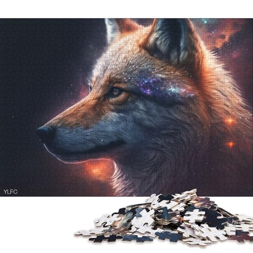 1000-teiliges Puzzle, Wolf-Löwe, Kunstpuzzle für Erwachsene, Holzpuzzle, Lernspielzeug, Familienspiele (Größe 75 * 50 cm) von LiJianXXS