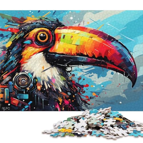 1000-teiliges Puzzle, bunter Roboter-Tukan, Puzzle für Holzpuzzle, Denksportaufgaben für Erwachsene 75x50cm/1000 Stück von LiJianXXS