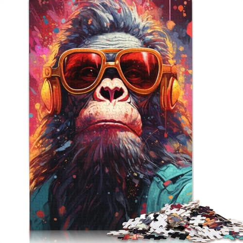 1000-teiliges Puzzle, buntes Affen-Puzzle, Papppuzzle für Erwachsene, tolles Geschenk für Erwachsene, Größe: 38 x 26 cm von LiJianXXS