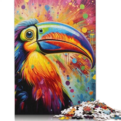 1000-teiliges Puzzle, buntes Elefanten-Puzzle für Erwachsene, Kartonpuzzle, Lernspiel, Herausforderungsspielzeug, Größe: 38 x 26 cm von LiJianXXS