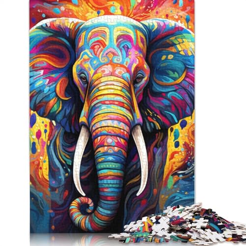 1000-teiliges Puzzle, buntes Elefanten-Puzzle für Erwachsene, Papppuzzle, Puzzle für Erwachsene, Geschenke, Größe: 38 x 26 cm von LiJianXXS