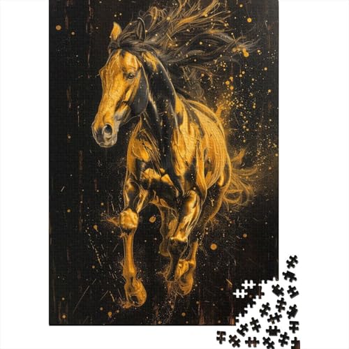 1000-teiliges Puzzle, buntes Pferde-Puzzle für Erwachsene, Holzspiele, Puzzle-Herausforderungsspielzeug, Größe: 75 x 50 cm von LiJianXXS