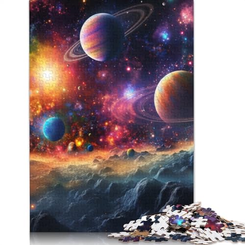 1000-teiliges Puzzle, buntes Universum, Puzzle für Erwachsene, Kartonpuzzle, Puzzle für Erwachsene, Geschenke, Größe: 38 x 26 cm von LiJianXXS