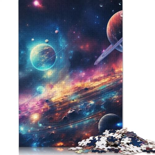 1000-teiliges Puzzle, farbenfrohes Universum, Puzzle für Erwachsene, Kartonpuzzle, Lernspielzeug, Größe: 38 x 26 cm von LiJianXXS