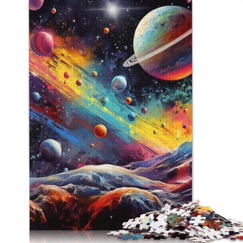 1000-teiliges Puzzle, farbenfrohes Universum-Puzzle, Holzpuzzle für Erwachsene, tolles Geschenk für Erwachsene, Größe: 75 x 50 cm von LiJianXXS