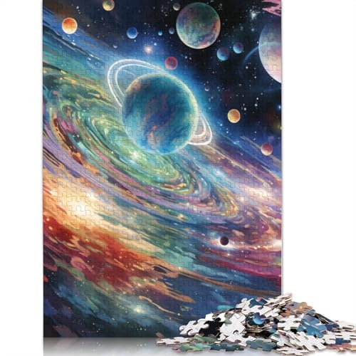 1000-teiliges Puzzle, farbenfrohes Universum-Puzzle für Erwachsene, Kartonpuzzle, Lernspiel, Herausforderungsspielzeug, Größe: 38 x 26 cm von LiJianXXS