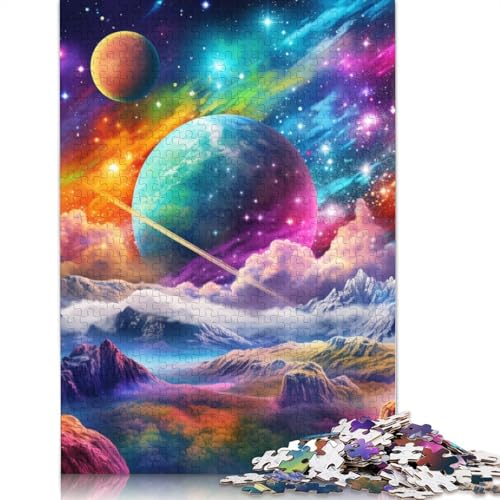 1000-teiliges Puzzle, farbenfrohes Universum-Puzzle für Erwachsene, Kartonpuzzle, Lernspiel, Herausforderungsspielzeug, Größe: 38 x 26 cm von LiJianXXS