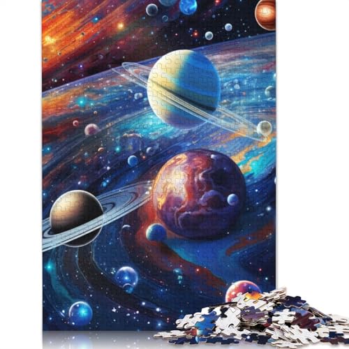 1000-teiliges Puzzle, farbenfrohes Universum-Puzzle für Erwachsene, Kartonpuzzle, Lernspiel für Erwachsene und Kinder, Größe: 38 x 26 cm von LiJianXXS