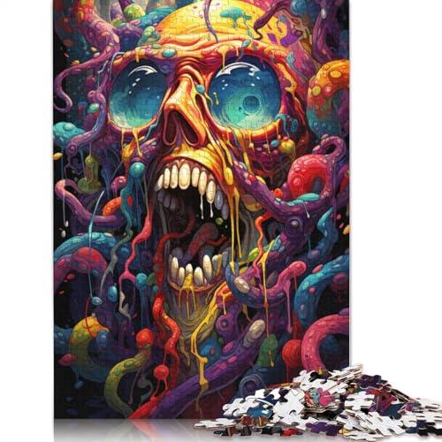 1000-teiliges Puzzle, farbenfrohes psychedelisches Kunstgemälde mit Oktopus-Puzzles für Kartonpuzzles, Lernspielzeug, 38 x 26 cm von LiJianXXS