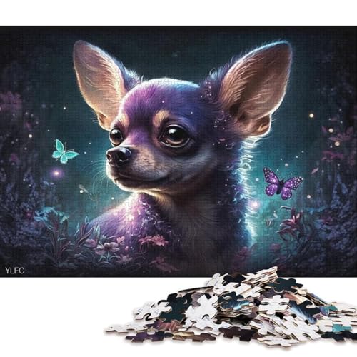 1000-teiliges Puzzle, magischer Chihuahua-Hund, Puzzle für Kinder, Holzpuzzle, Heimdekoration, Puzzle-Spielzeug 75x50cm/1000 Stück von LiJianXXS