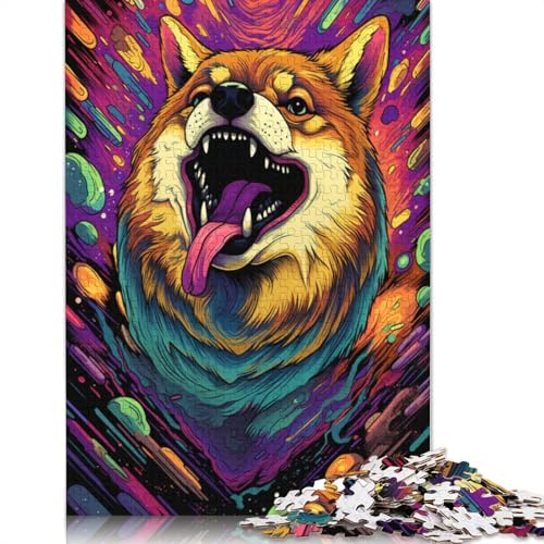 1000-teiliges Puzzle, wütender Shiba Inu, Puzzle für Erwachsene, Kartonpuzzle, interessantes Puzzle zur Stressreduzierung, 38 x 26 cm von LiJianXXS