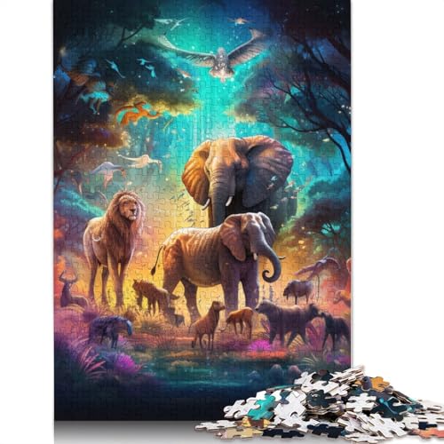 1000-teiliges Puzzle Afrikanische Tiere, Puzzle für Erwachsene, Kartonpuzzle, Lernspiel für Erwachsene und Kinder, Größe: 38 x 26 cm von LiJianXXS