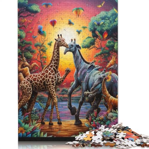 1000-teiliges Puzzle Afrikanische Tiere, Puzzle für Erwachsene, Kartonpuzzle, Lernspiel für Erwachsene und Kinder, Größe: 38 x 26 cm von LiJianXXS