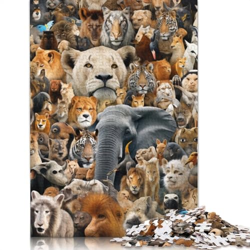 1000-teiliges Puzzle Afrikanischer Leopard Puzzle für Erwachsene Holzpuzzle Lernpuzzle Familienspiel Größe: 75x50cm von LiJianXXS