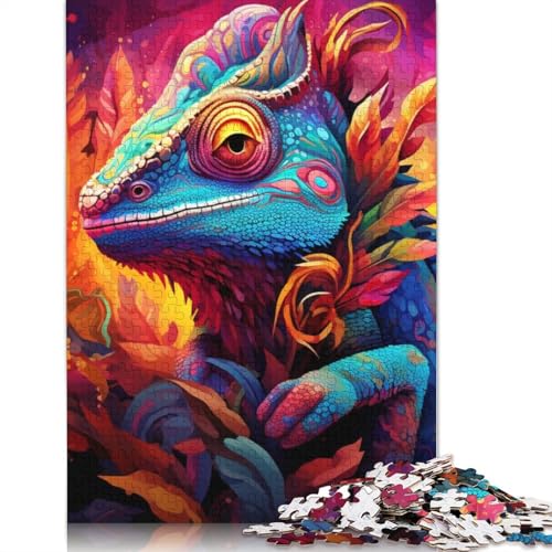 1000-teiliges Puzzle Art Chamäleon-Puzzle für Erwachsene, Karton-Puzzle, Puzzle – anspruchsvolles Spiel, Größe: 38 x 26 cm von LiJianXXS