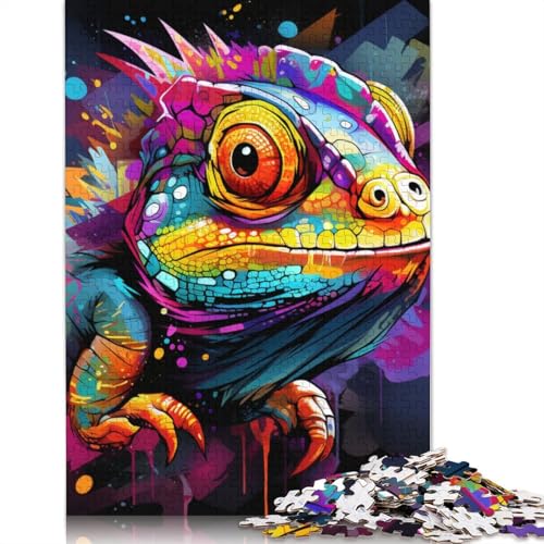 1000-teiliges Puzzle Art Chamäleon-Puzzle für Erwachsene, Kartonpuzzle, Lernspiel, Herausforderungsspielzeug, Größe: 38 x 26 cm von LiJianXXS