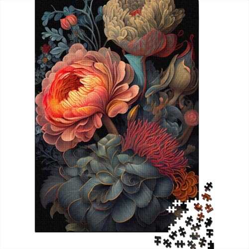 1000-teiliges Puzzle Blumen Kunstpuzzle für Erwachsene Holzpuzzle Lernspiele Heimdekorationspuzzle. Größe: 75 x 50 cm von LiJianXXS