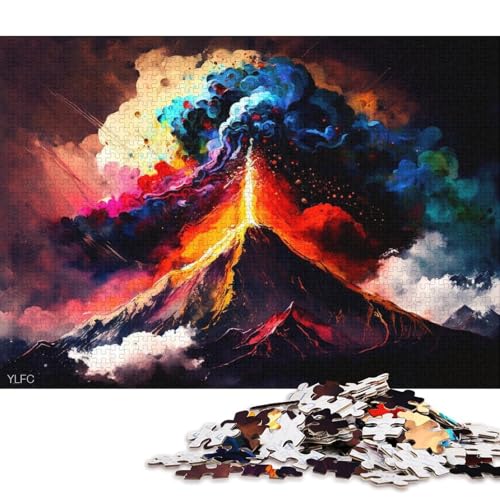 1000-teiliges Puzzle Bunte Vulkane, Puzzle aus Karton, Lernspielzeug, Familienspiele (Größe 38 * 26 cm) von LiJianXXS