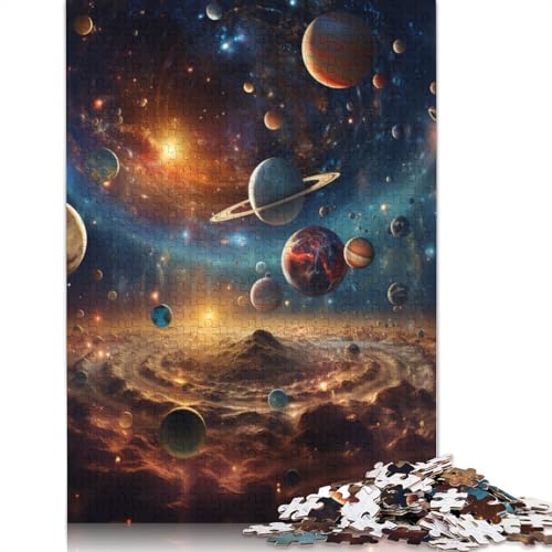 1000-teiliges Puzzle Buntes Universum für Erwachsene, Holzpuzzle, Puzzle – anspruchsvolles Spiel, Größe: 75 x 50 cm von LiJianXXS