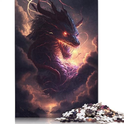 1000-teiliges Puzzle Chinesischer Drache, Fantasie-Puzzle für Erwachsene, Holzpuzzle, anspruchsvolles Spiel, Größe: 75 x 50 cm von LiJianXXS