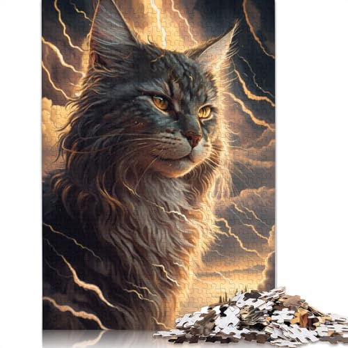 1000-teiliges Puzzle Fantasie Maine Coon Katze Puzzle für Erwachsene Kartonpuzzle Lernspiel Herausforderungsspielzeug Größe: 38x26cm von LiJianXXS