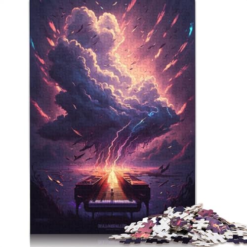 1000-teiliges Puzzle Fantasy Art Piano Puzzle Holzpuzzle für Erwachsene Familienspiele Größe: 75x50cm von LiJianXXS