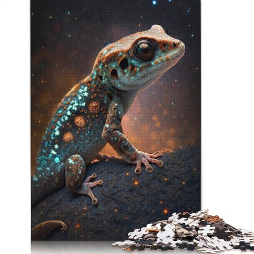 1000-teiliges Puzzle Galaxie-Gecko-Puzzle für Erwachsene, Kartonpuzzle, Lernspiel, Herausforderungsspielzeug, Größe: 38 x 26 cm von LiJianXXS