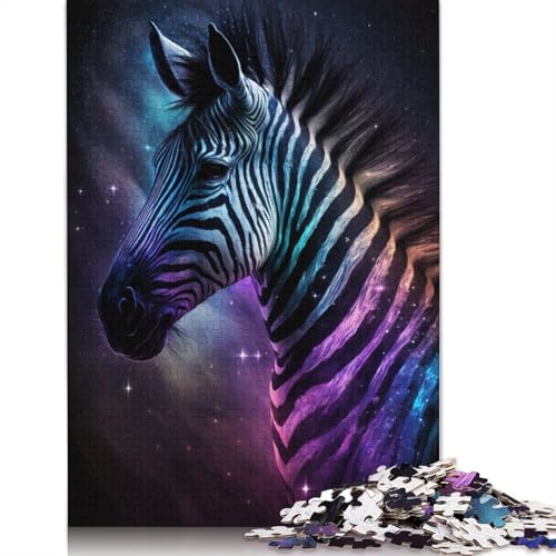 1000-teiliges Puzzle Galaxie-Zebra, Puzzles für Erwachsene, Kartonpuzzle, Lernspielzeug, Familienspiele (Größe 38 x 26 cm) von LiJianXXS