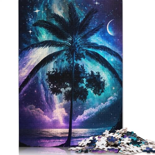 1000-teiliges Puzzle Galaxy Art Beach – Puzzle für Kinder, Holzpuzzle für Erwachsene, Geschenke (Größe 75 x 50 cm) von LiJianXXS