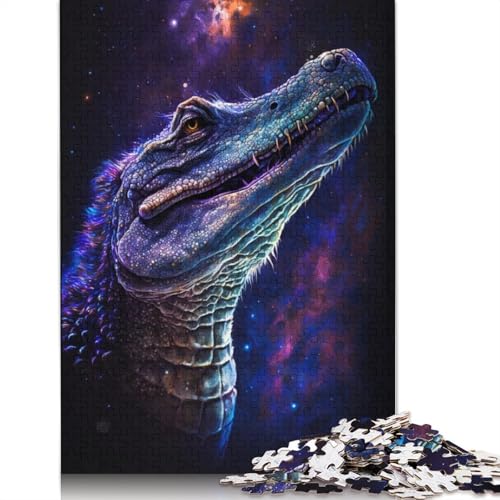 1000-teiliges Puzzle Galaxy Art – Krokodil-Puzzle für Erwachsene, Kartonpuzzle, Heimdekoration (Größe 38 x 26 cm) von LiJianXXS