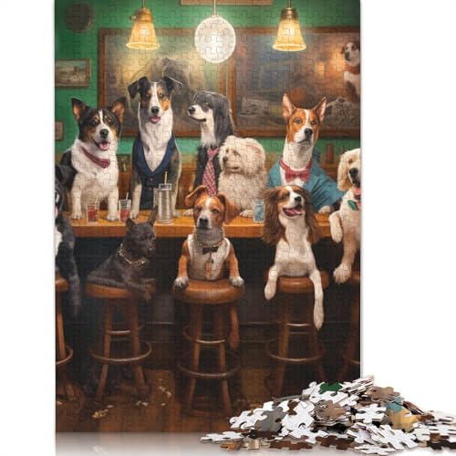 1000-teiliges Puzzle Hundeparty, Puzzle für Erwachsene, Papppuzzle, Lernspiel, Herausforderungsspielzeug, Größe: 38 x 26 cm von LiJianXXS