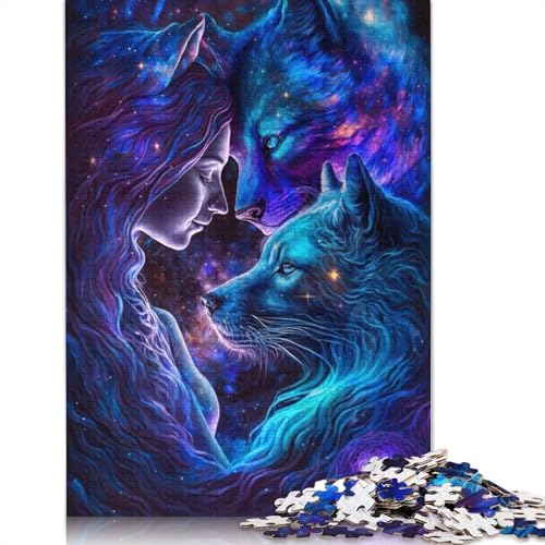 1000-teiliges Puzzle Paar in der Galaxie, Puzzle für Erwachsene, Holzpuzzle, Erwachsene und Kinder (Größe 75 x 50 cm) von LiJianXXS