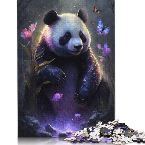 1000-teiliges Puzzle Panda Flower Galaxy – Puzzle für Erwachsene aus Holz – anspruchsvolles Spiel, Größe: 75 x 50 cm von LiJianXXS