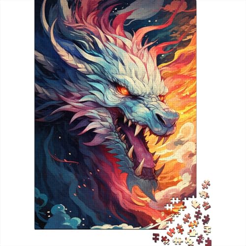 1000-teiliges Puzzle Psychedelischer Drache, Farbe in den Wolken, Puzzle für Erwachsene, Holzpuzzle, Familienunterhaltungsspielzeug 29,53x19,69 Zoll von LiJianXXS