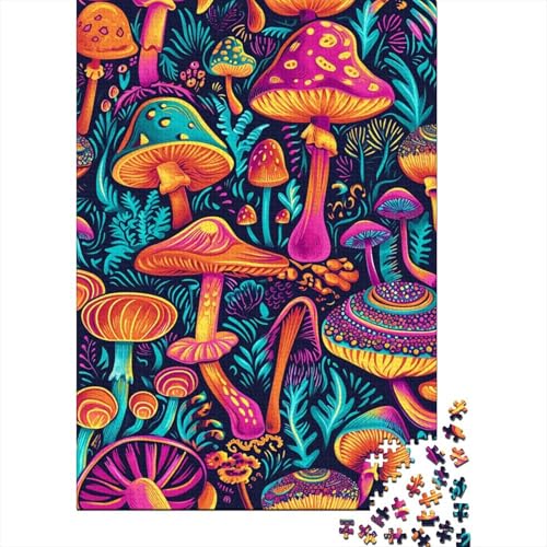 1000-teiliges Puzzle Psychedelischer Pilzwald, Puzzle für Erwachsene, Holzspiele, Puzzle-Herausforderungsspielzeug, Größe: 75 x 50 cm von LiJianXXS