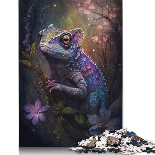 1000-teiliges Puzzle Traum-Chamäleon, Puzzle für Erwachsene und Kinder, Kartonpuzzle, Lernspiel, Herausforderungsspielzeug, Größe: 38 x 26 cm von LiJianXXS