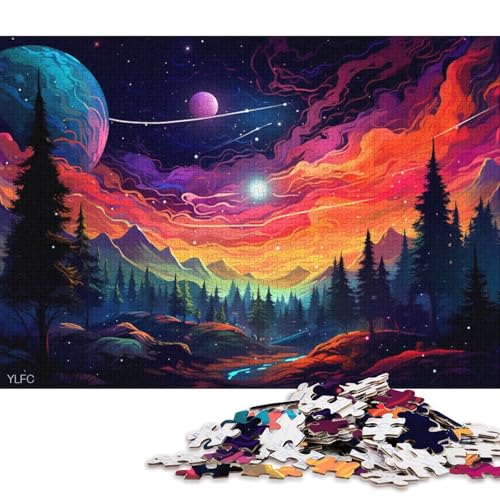 1000-teiliges Puzzle für Erwachsene, Bunte Wälder, Puzzle für Kinder, Kartonpuzzle, Spielzeug, Denkspiel 38x26cm/1000 Teile von LiJianXXS