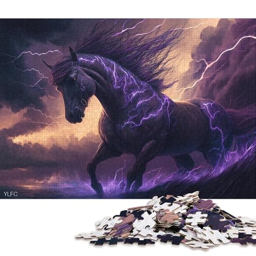 1000-teiliges Puzzle für Erwachsene, Fantasy-Kunst, Pferde-Puzzles für Erwachsene, Kartonpuzzle, Lernspiele, Heimdekorationspuzzle. 38 x 26 cm von LiJianXXS