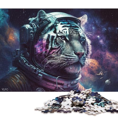 1000-teiliges Puzzle für Erwachsene, Galaxie-Astronauten-Tiger-Puzzle, Holzpuzzle, pädagogisches Stressabbau-Spielzeug-Puzzle 75x50cm/1000 Teile von LiJianXXS