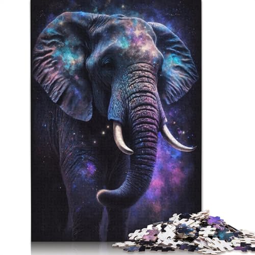 1000-teiliges Puzzle für Erwachsene, Galaxie-Sternen-Elefanten-Puzzle für Erwachsene, Holzpuzzle, Denksport-Puzzle für Erwachsene (Größe 75 x 50 cm) von LiJianXXS