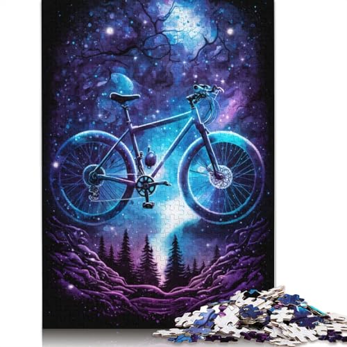 1000-teiliges Puzzle für Erwachsene, Galaxy-Fahrrad-Puzzle für Erwachsene, Holzpuzzle, Lernspiel, Herausforderungsspielzeug (Größe 75 x 50 cm) von LiJianXXS