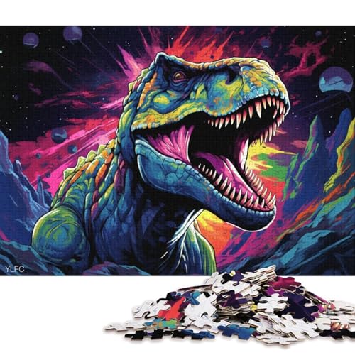 1000-teiliges Puzzle für Erwachsene, Geschenke für Dinosaurier im Weltraum, Puzzle für Kinder, Holzpuzzle, Spielzeug, Denkspiel 75x50cm/1000 Stück von LiJianXXS