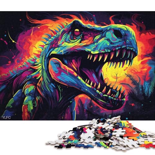 1000-teiliges Puzzle für Erwachsene, Geschenke für Dinosaurier im Weltraum, Puzzle für Kinder, Kartonpuzzle, tolles Geschenk für Erwachsene 38x26cm/1000 Teile von LiJianXXS