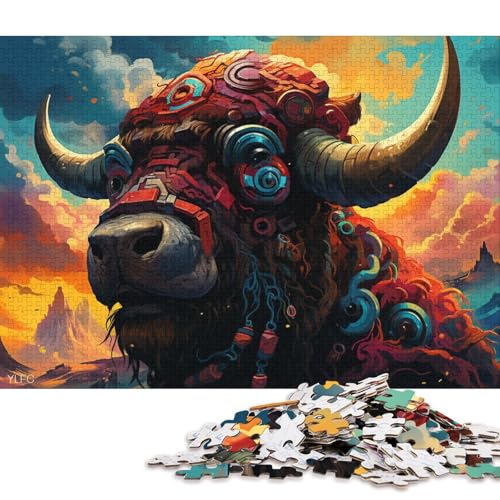 1000-teiliges Puzzle für Erwachsene, Geschenke für Roboter-Yak-Kunst, Puzzle für Kinder, Kartonpuzzle, Spielzeug, Denkspiel 38x26cm/1000 Stück von LiJianXXS