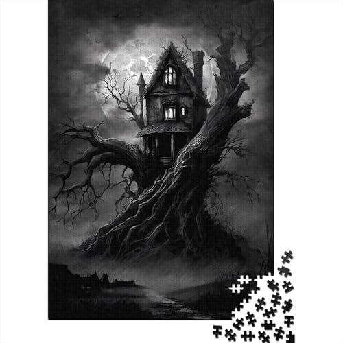 1000-teiliges Puzzle für Erwachsene, Horror-Kunst, Holzpuzzle, herausforderndes Spielzeug-Puzzle für Erwachsene und Kinder, Größe: 75 x 50 cm von LiJianXXS