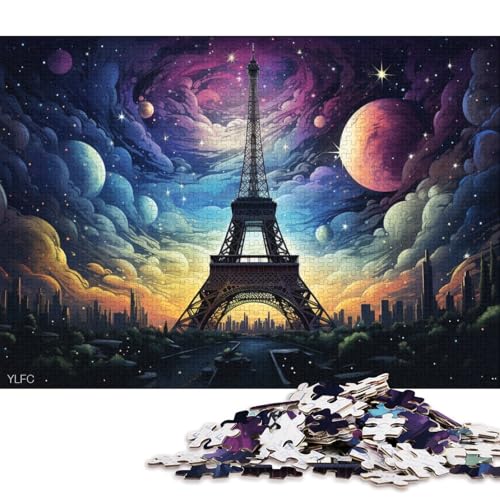 1000-teiliges Puzzle für Erwachsene, Kunst-Eiffelturm-Puzzle für Erwachsene, Kartonpuzzle, Puzzle für Erwachsene, Lernspiel, Herausforderungsspielzeug 38x26cm/1000 Stück von LiJianXXS